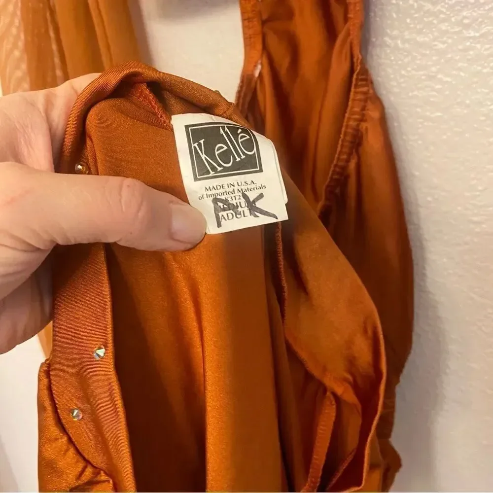 Kelle dance solo costume 2 piece Orange bronze contemporary lyrical 4235 SA